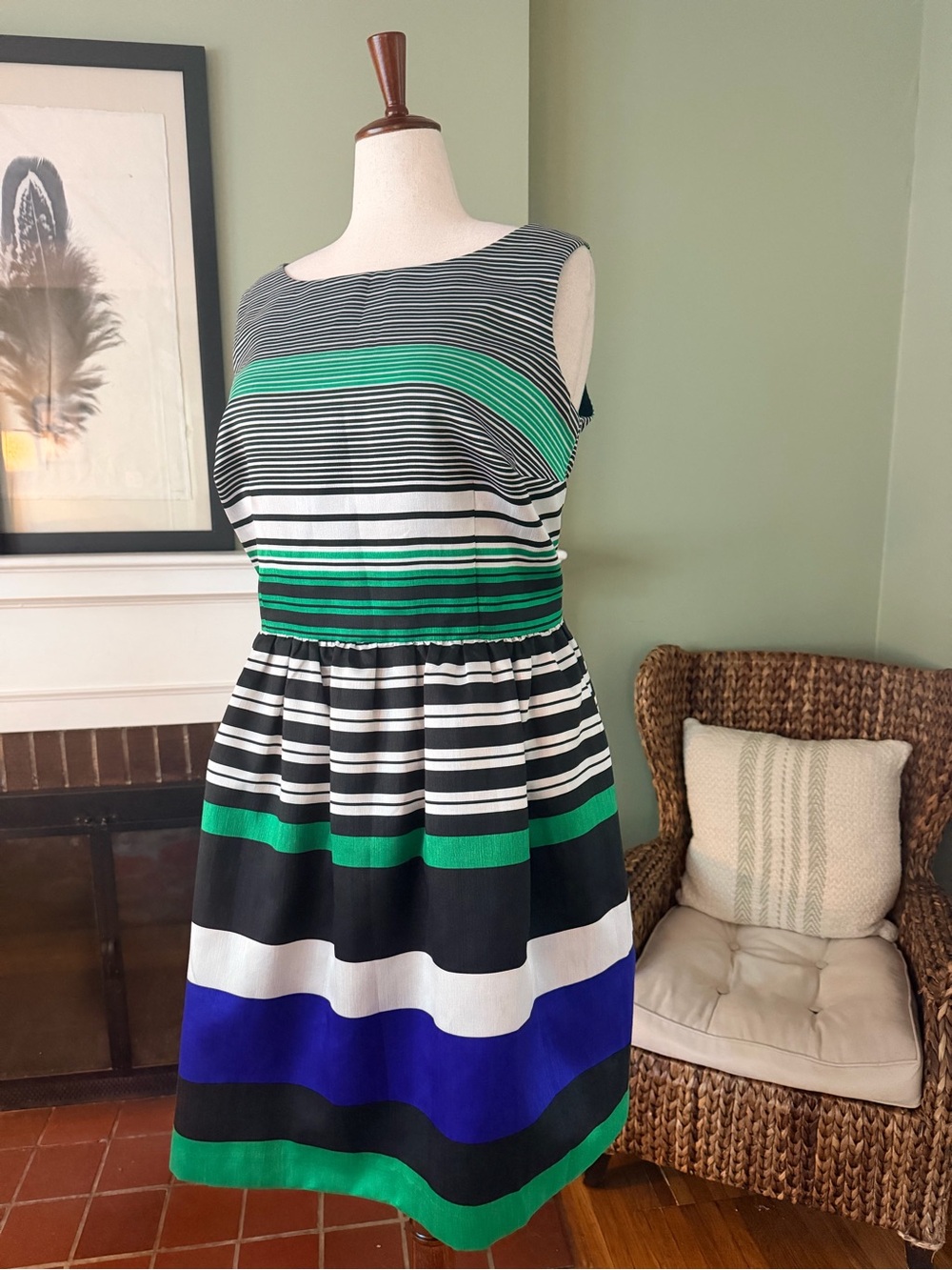 Eloquii Graphic Stripe Fit & Flare Dress with Pockets - Size 20